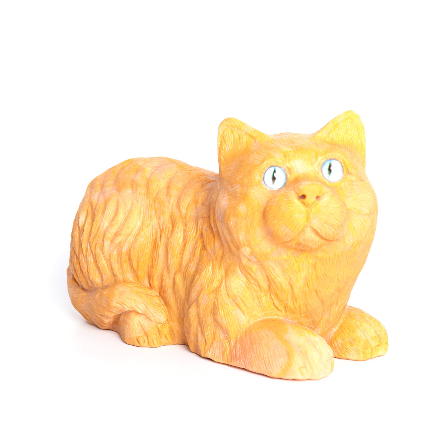 8.1LB Yellow Jade Hand Carved Cat Sculpture Realistic Crystal Healing Quartz Decor