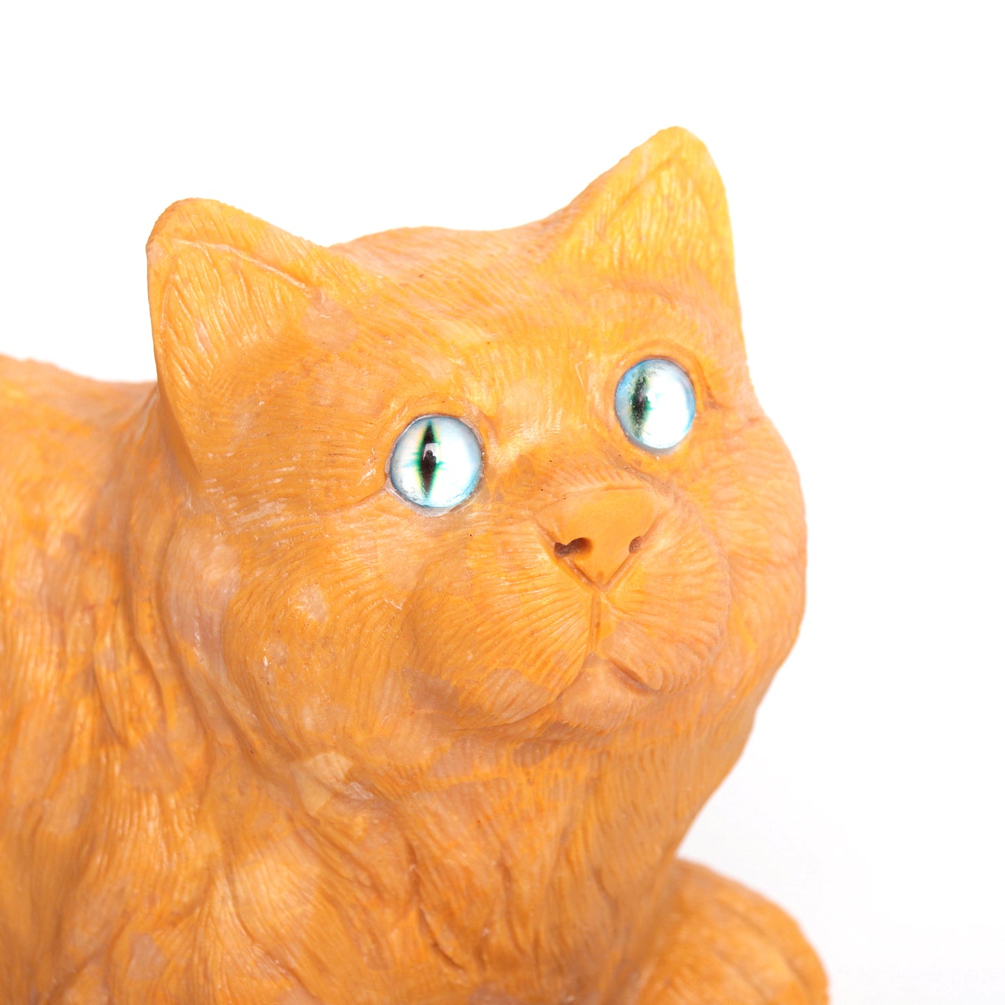 8.1LB Yellow Jade Hand Carved Cat Sculpture Realistic Crystal Healing Quartz Decor
