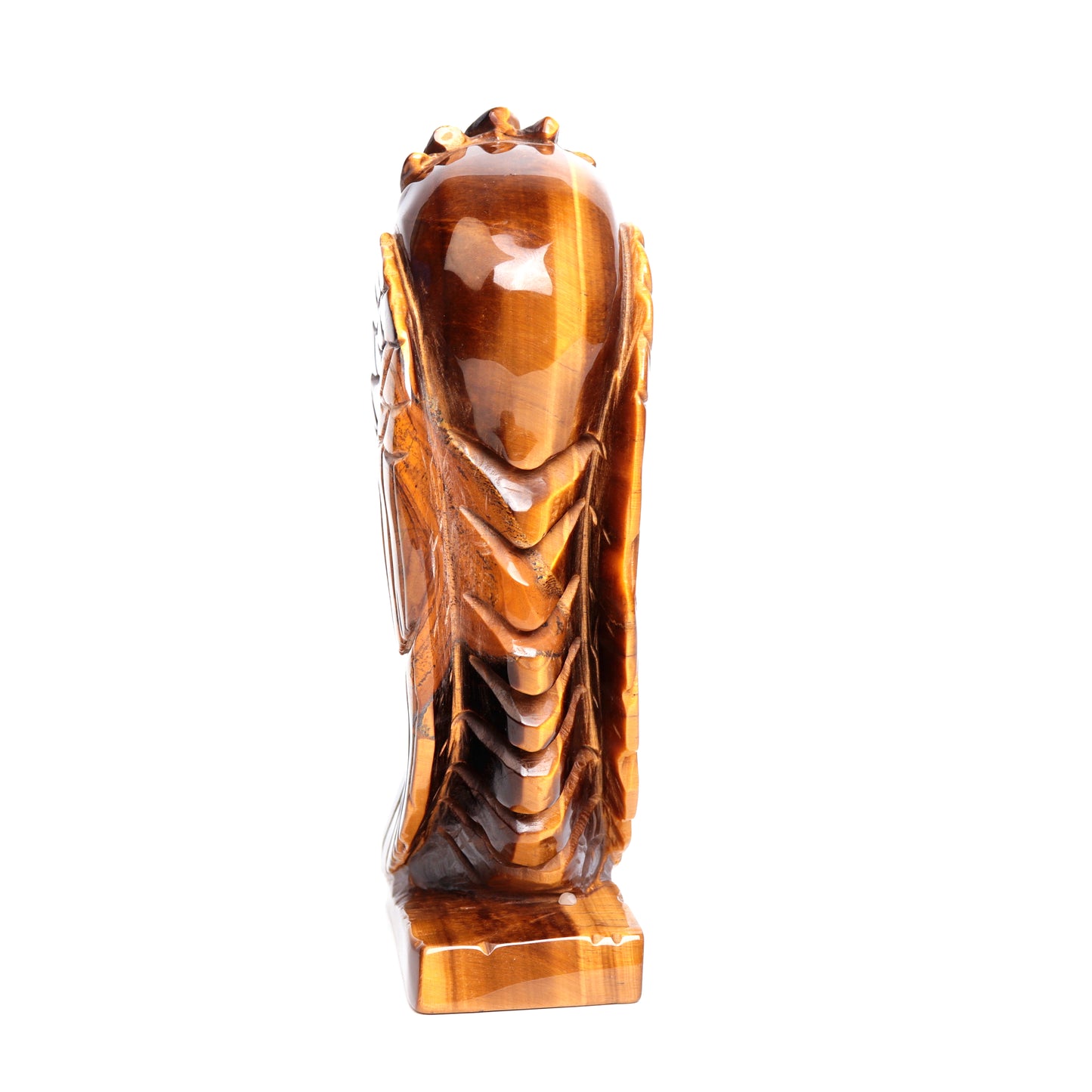 7.5" Natural HandCarved Tiger Eyes Stone Skull Figurine Crystal Healing Reiki