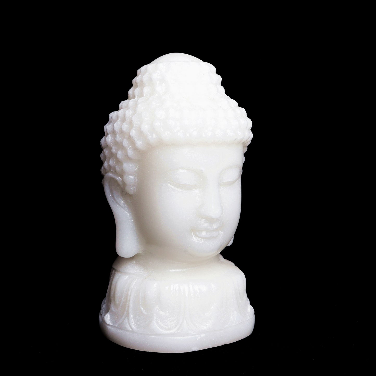 7.9lb White Jade Carved Buddha Figurine Realistic Crystal Healing Quartz Decor