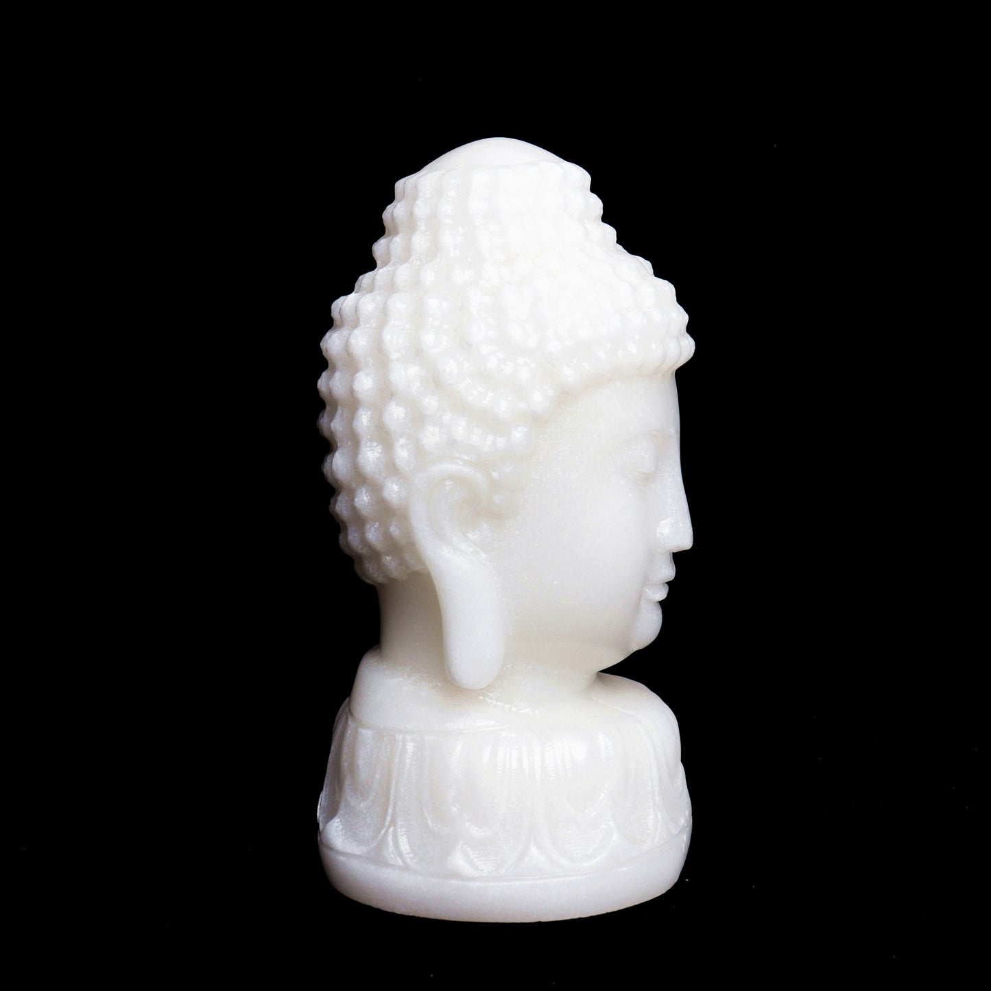 7.9lb White Jade Carved Buddha Figurine Realistic Crystal Healing Quartz Decor