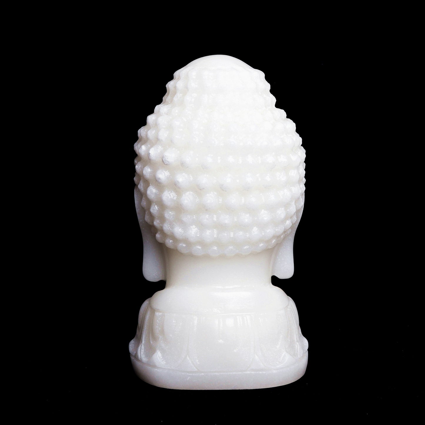 7.9lb White Jade Carved Buddha Figurine Realistic Crystal Healing Quartz Decor