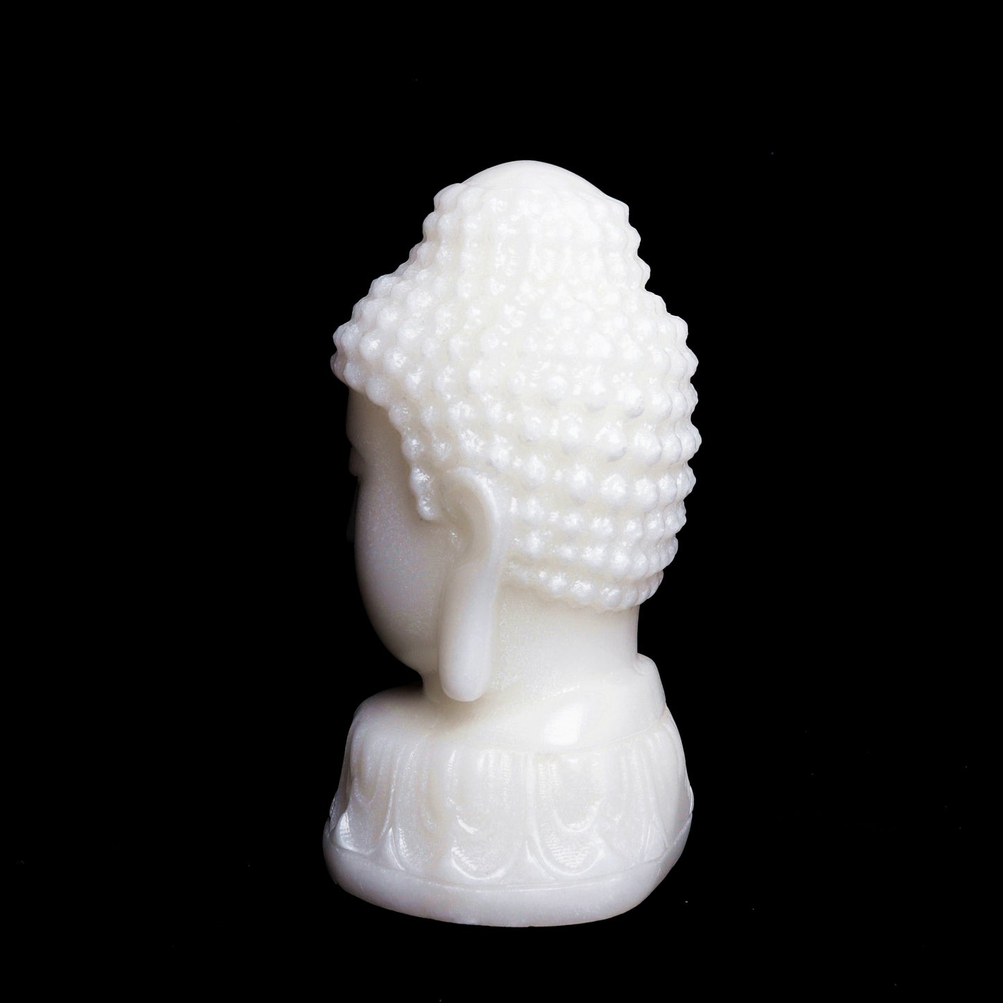 7.9lb White Jade Carved Buddha Figurine Realistic Crystal Healing Quartz Decor