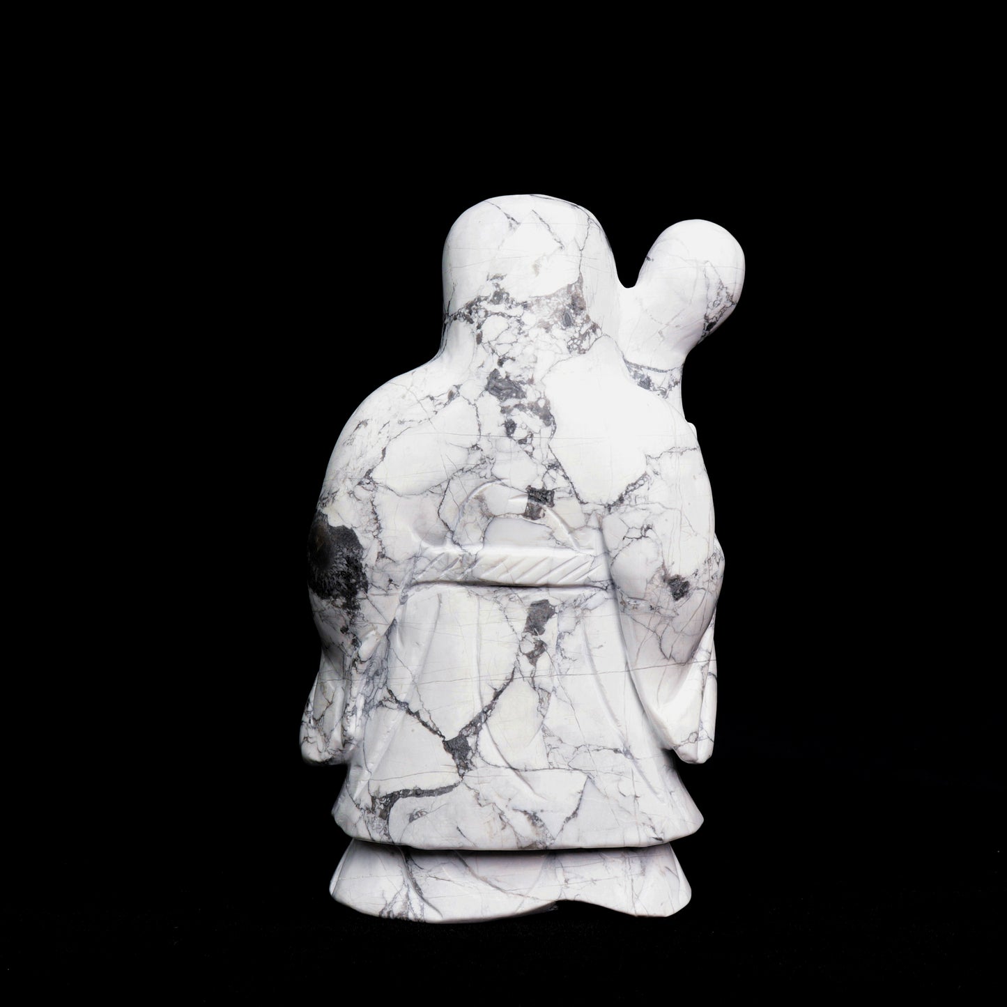 7" Howlite Crystal Death Sculpture Realistic Healing Quartz Decor