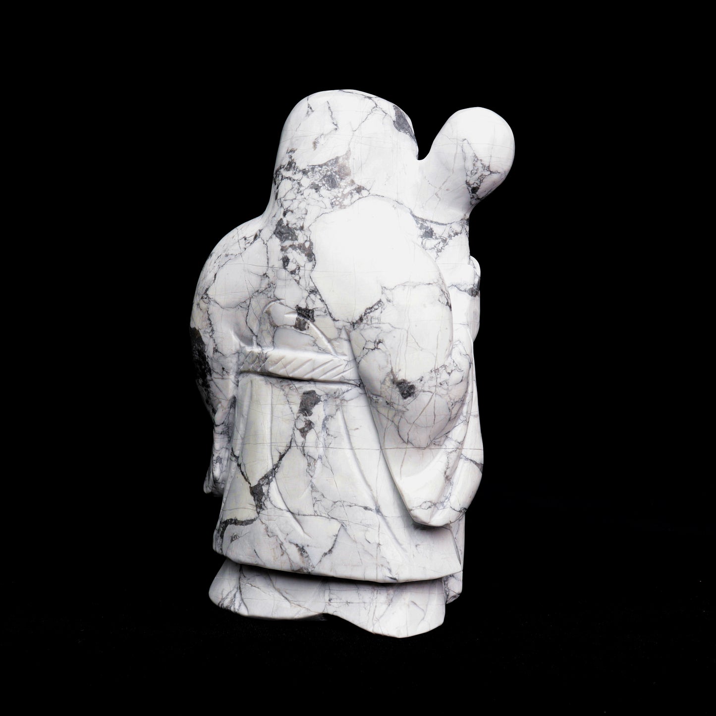 7" Howlite Crystal Death Sculpture Realistic Healing Quartz Decor