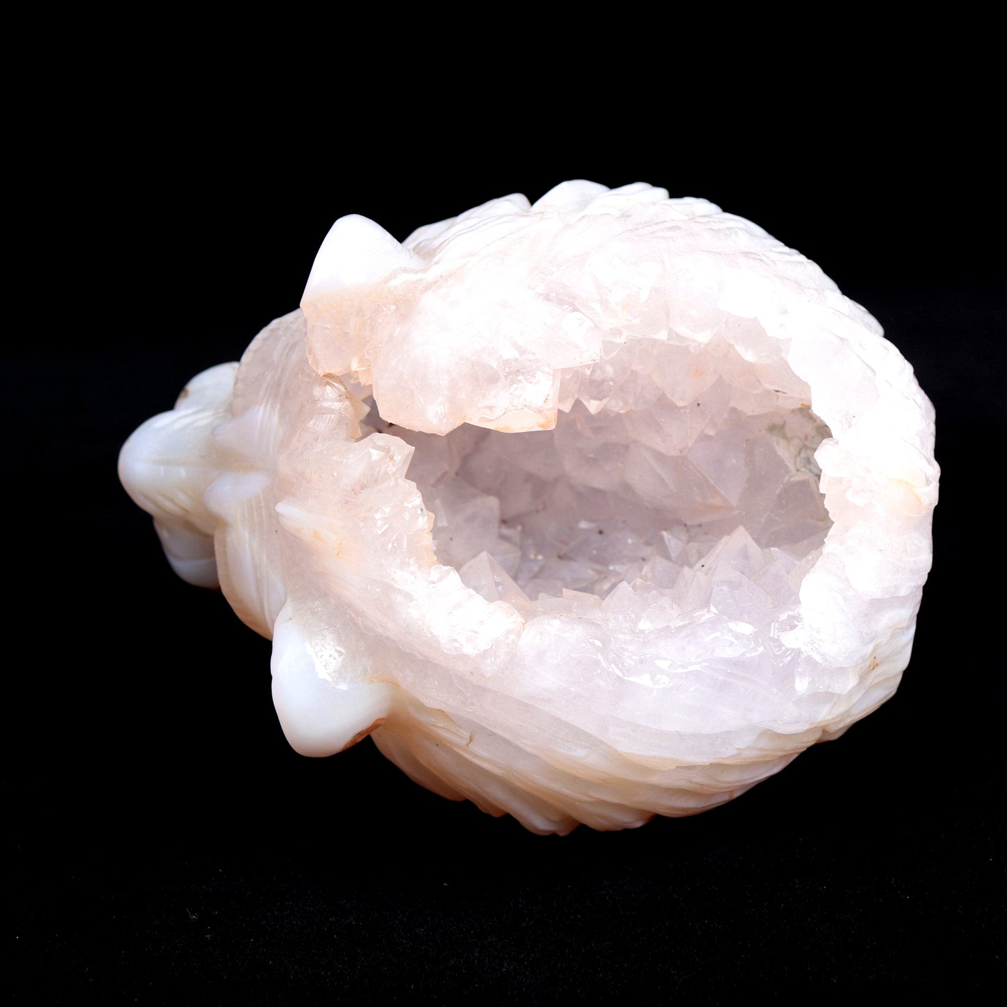 4.5" Druzy Agate Crystal Lion Head Figurine Realistic Decor