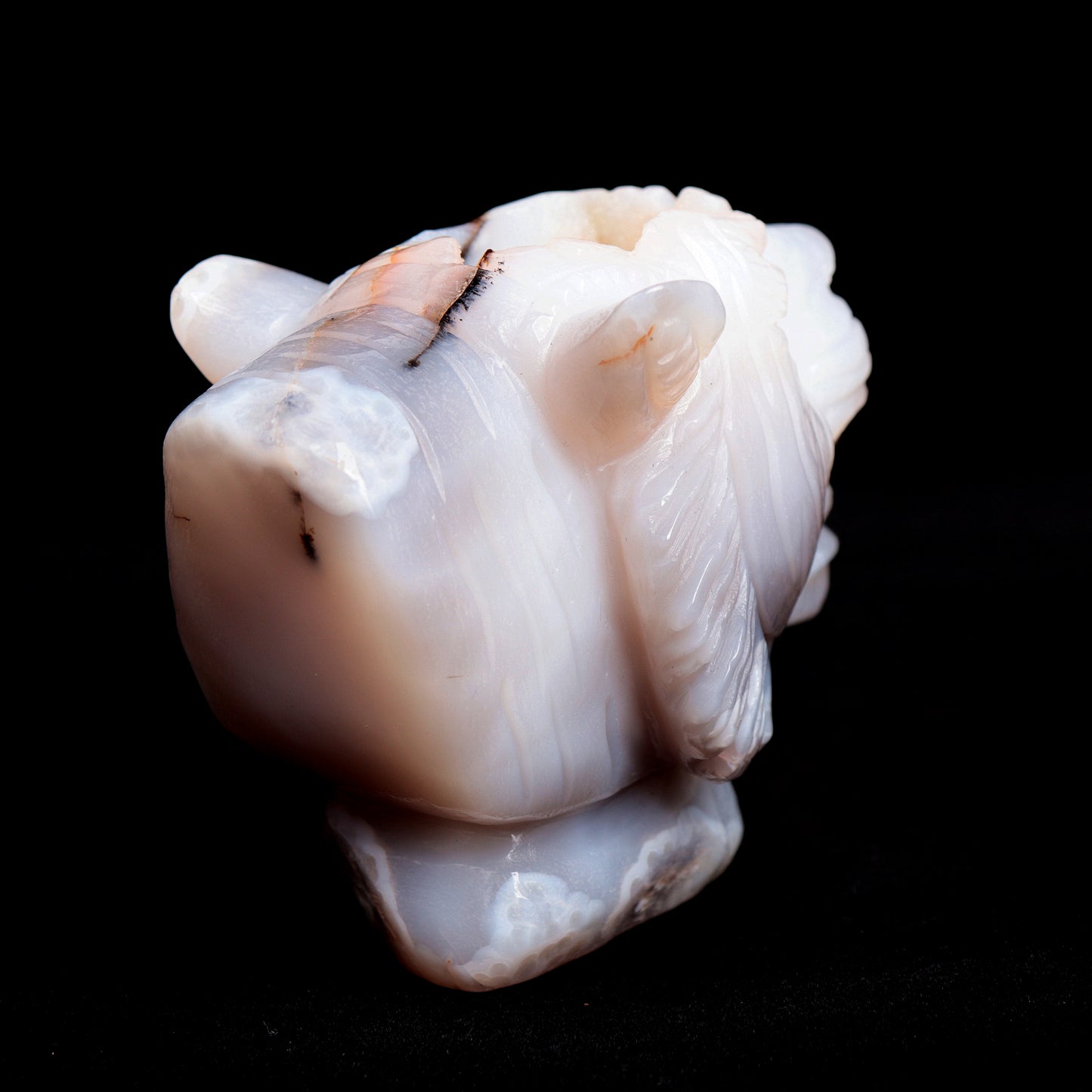 4.5" Druzy Agate Crystal Tiger Head Figurine Realistic Quartz Decor