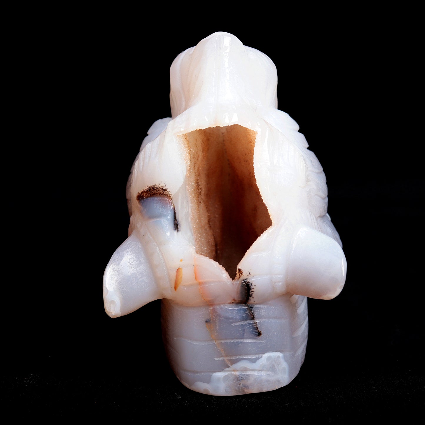 4.5" Druzy Agate Crystal Tiger Head Figurine Realistic Quartz Decor