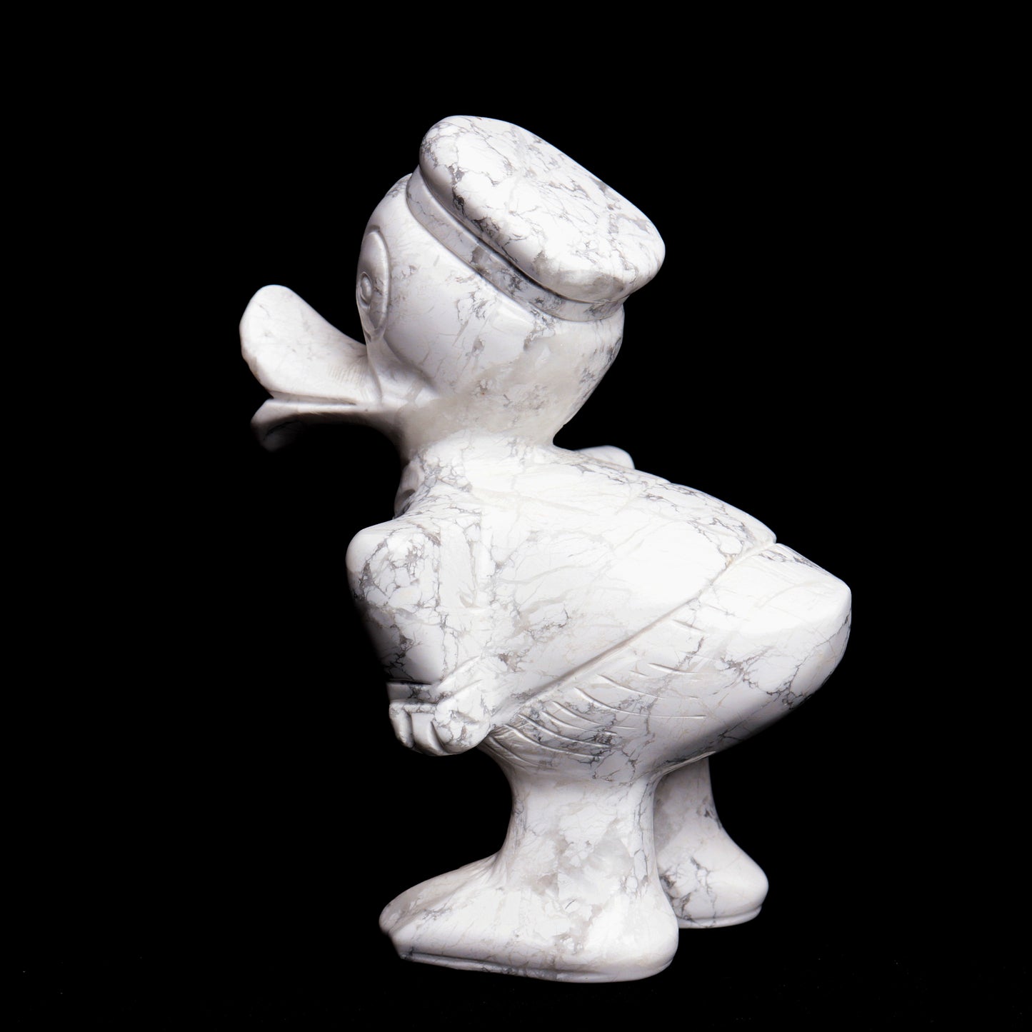 5.8" Howlite Carved Donald Duck Figurine Realistic Crystal Healing Quartz Decor