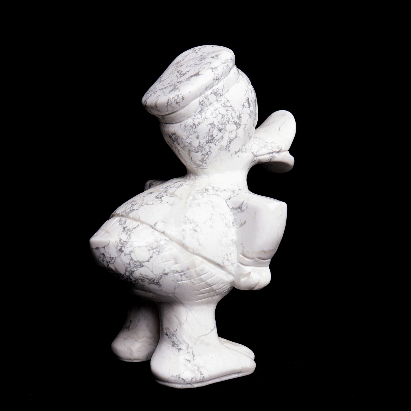 5.8" Howlite Carved Donald Duck Figurine Realistic Crystal Healing Quartz Decor