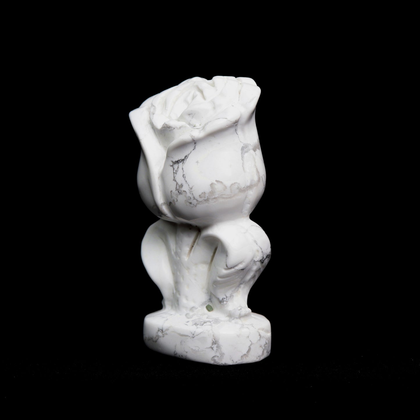 3" Howlite Carved Rose Flower Figurine Crystal Healing Quartz Decor