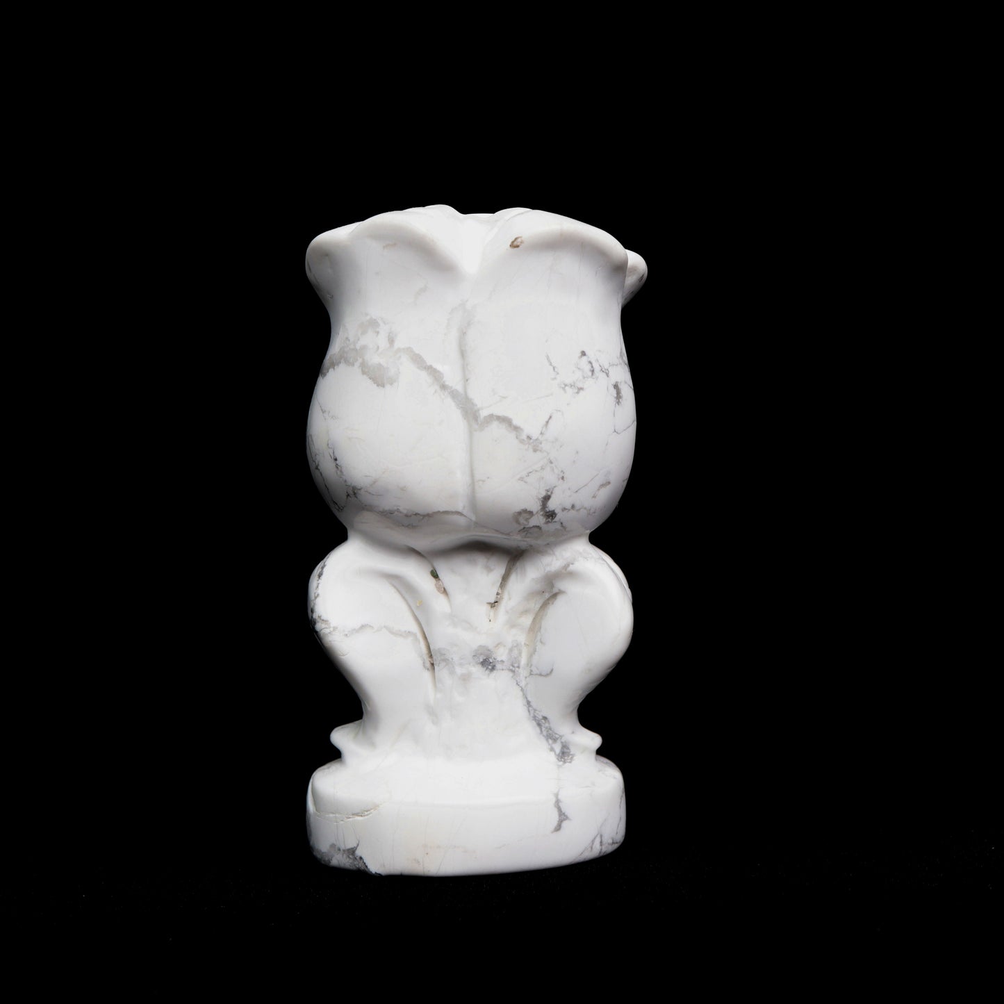 3" Howlite Carved Rose Flower Figurine Crystal Healing Quartz Decor