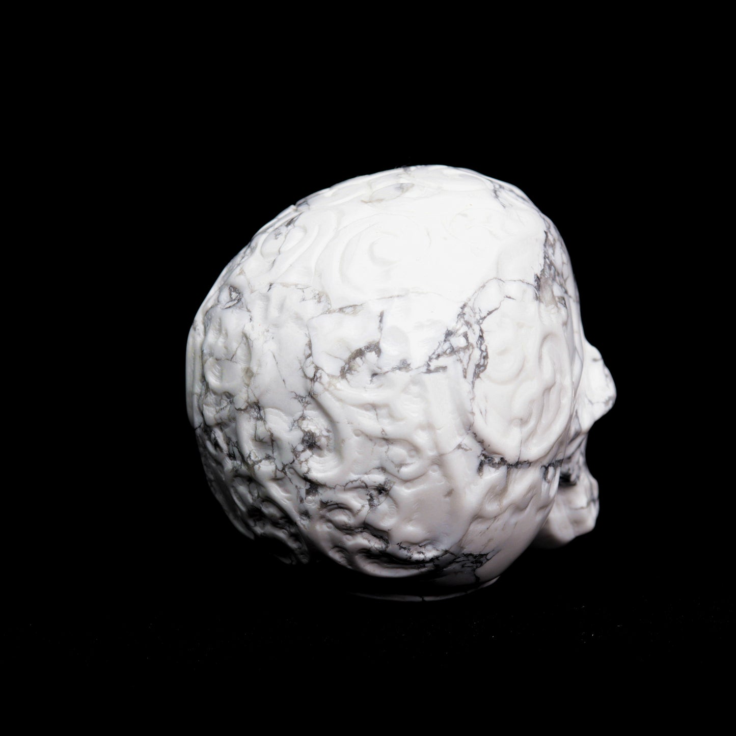 3" Howlite Carved Sugar Flower Crystal Skull Healing Quartz Decor Reiki