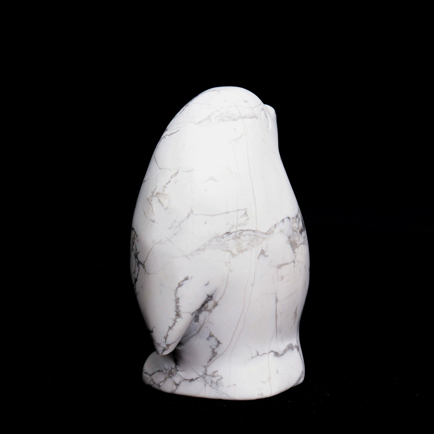 3.5" Howlite Carved Crystal Penguin Figurine Healing Quartz Decor