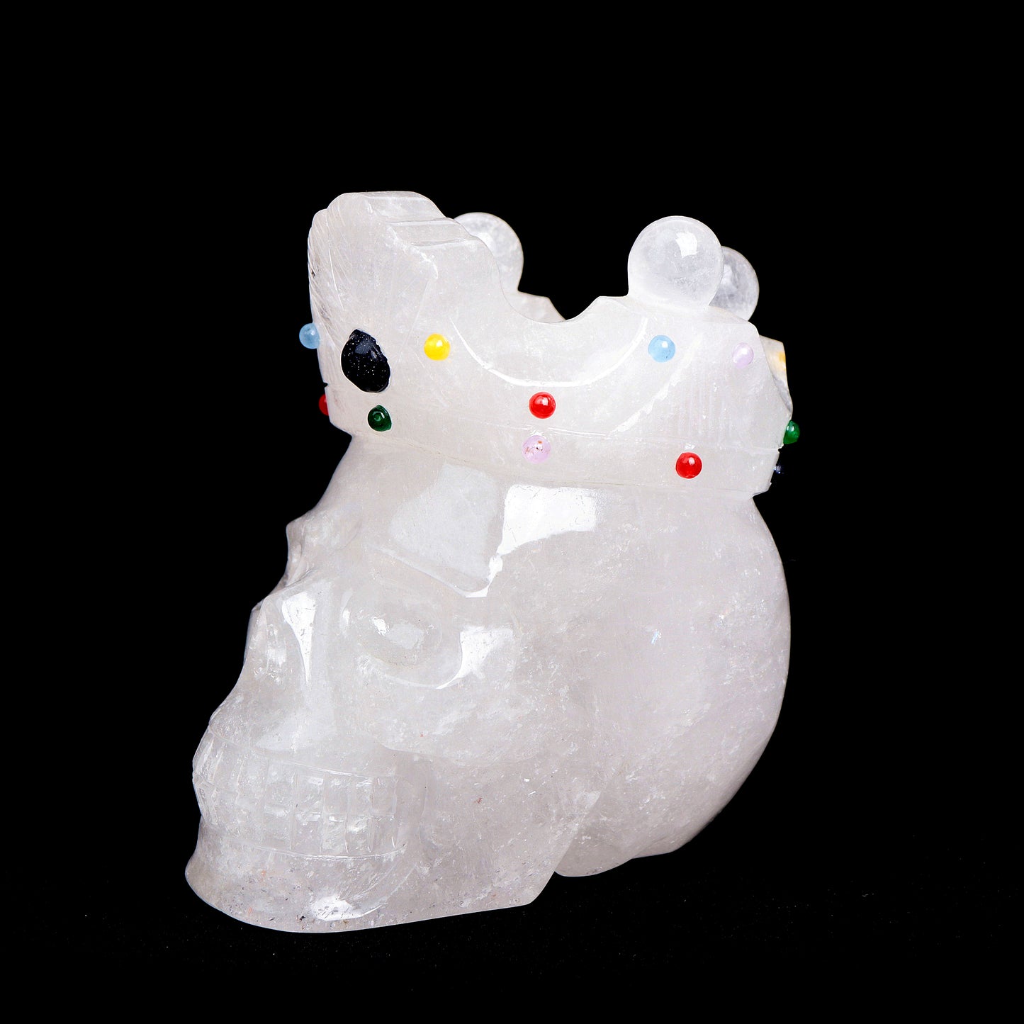 3.2lb Clear Quartz Skull King Healing Quartz Decor Reiki