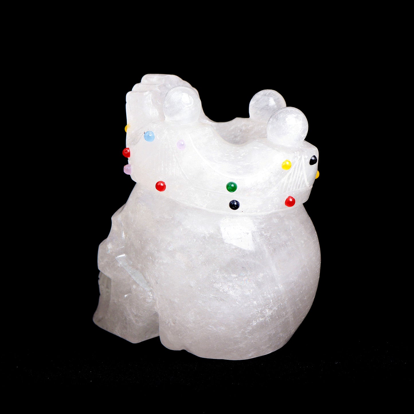 3.2lb Clear Quartz Skull King Healing Quartz Decor Reiki
