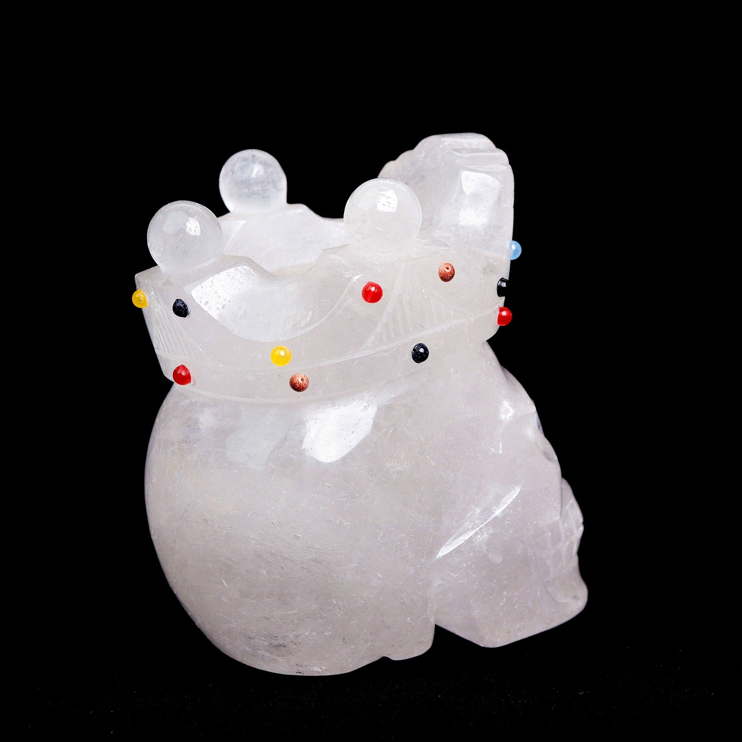 3.2lb Clear Quartz Skull King Healing Quartz Decor Reiki
