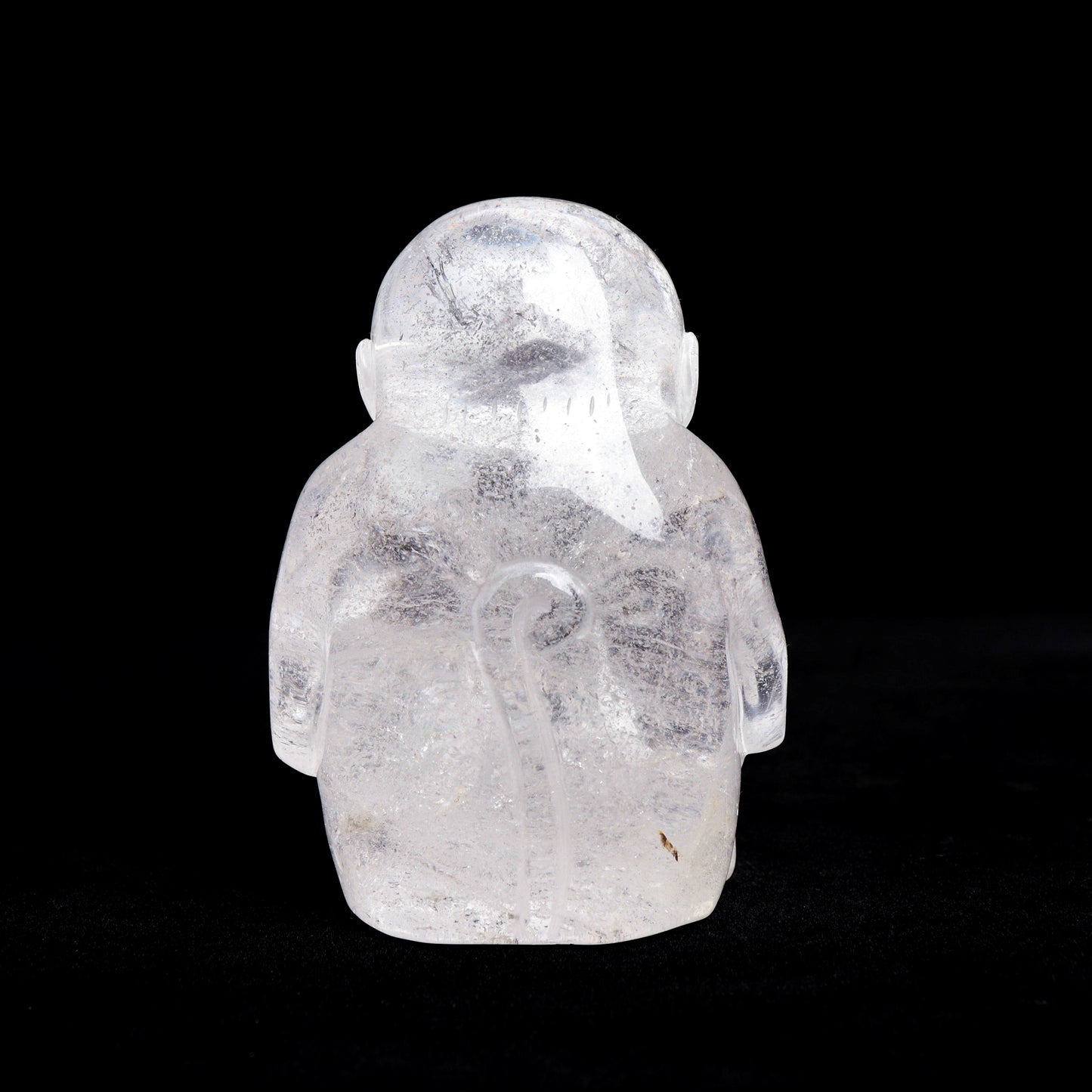 4.5" Clear Quartz Carved Monkey Figurine Realistic Crystal Healing Quartz Decor
