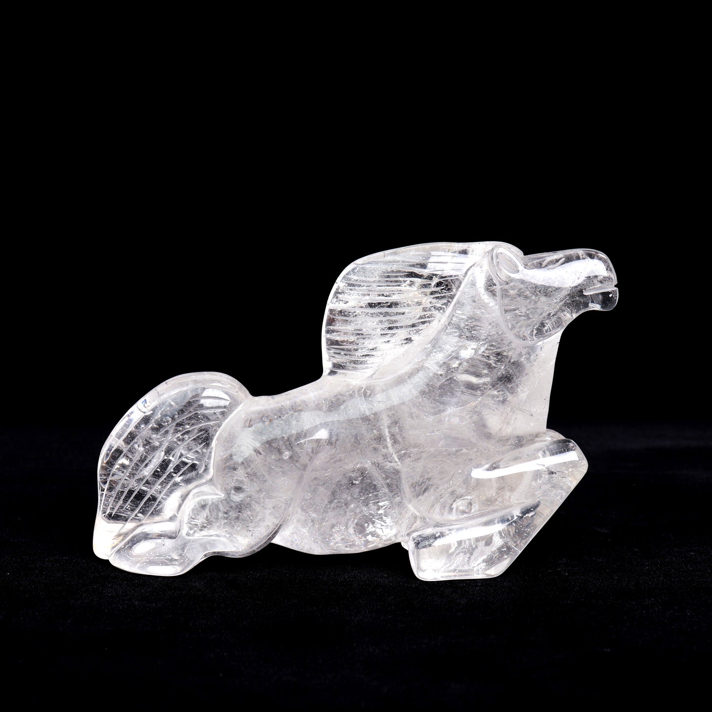 7" Clear Quartz Carved Horse Sculpture Realistic Crystal Healing Quartz Decor