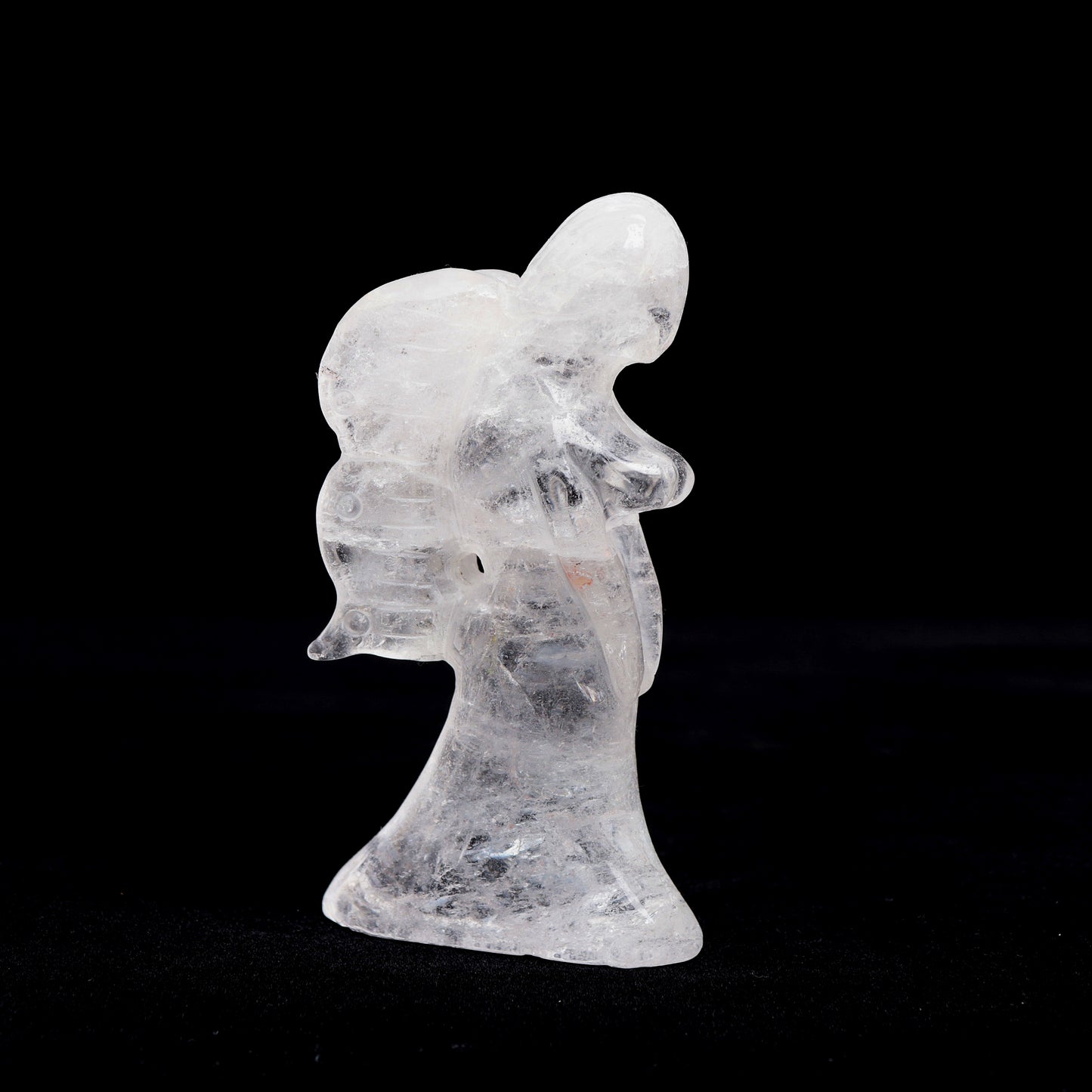 5" Clear Quartz Carved Fairy Statue Crystal Healing Quartz Decor
