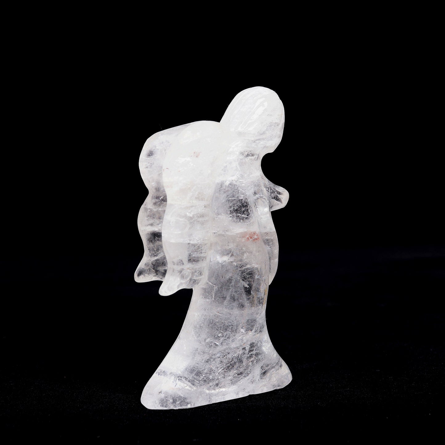5" Clear Quartz Carved Fairy Statue Crystal Healing Quartz Decor