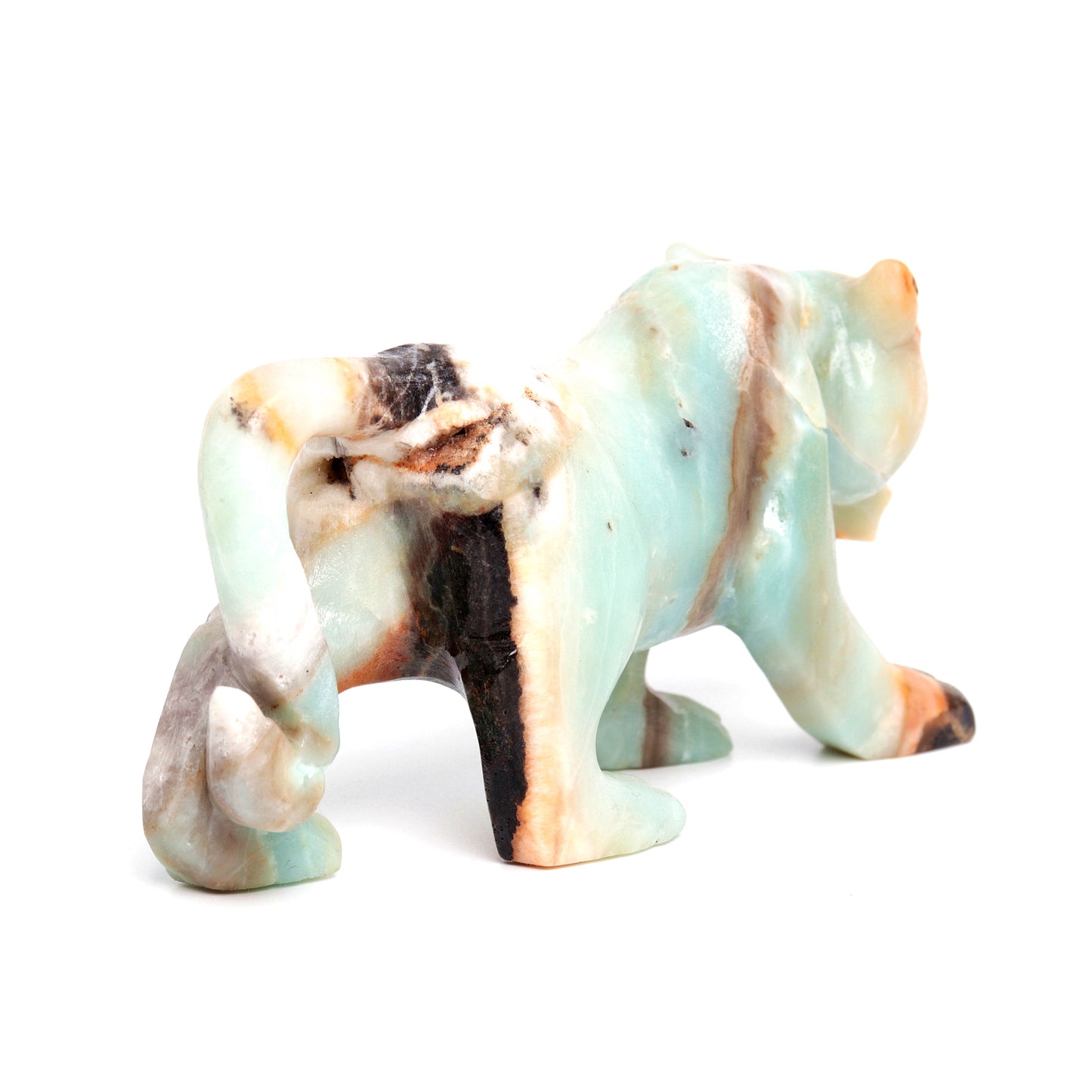 6.3" Amazonite Carved leopard Figurine Realistic Crystal Healing Quartz Decor