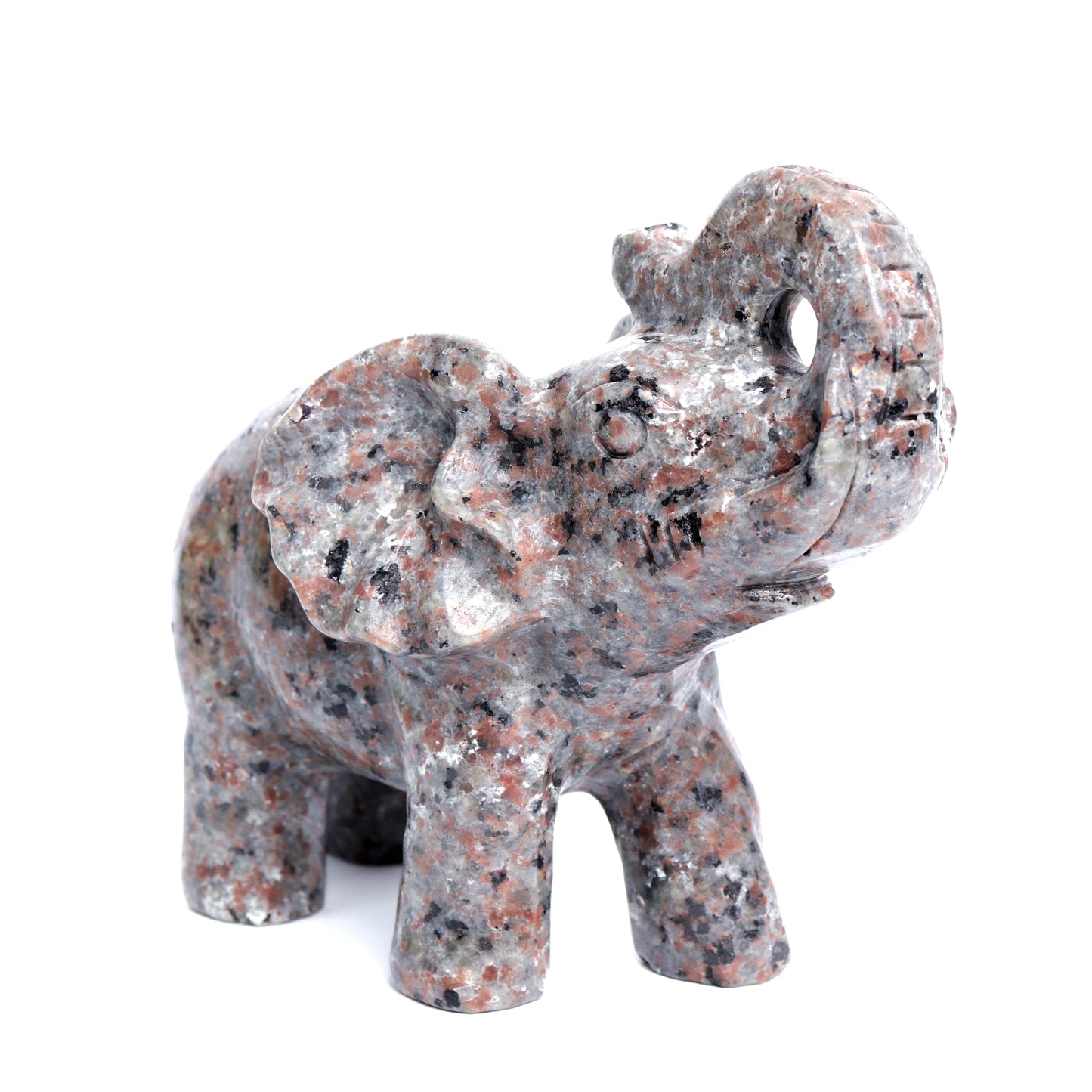 7" Yooperlite Stone Crystal Elephant Sculpture Realistic Healing Quartz Decor