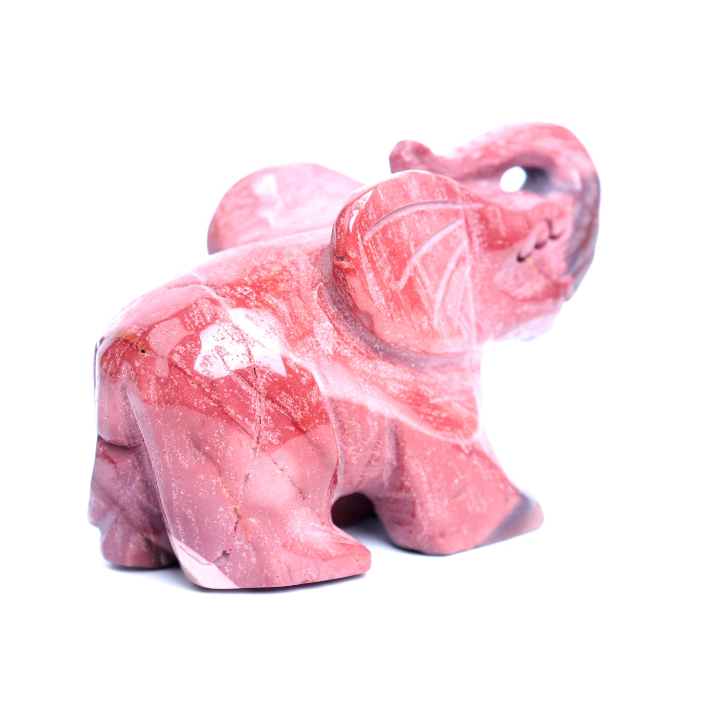 2.8" Mookaite Jasper Crystal Elephant Figurine Realistic Quartz Decor