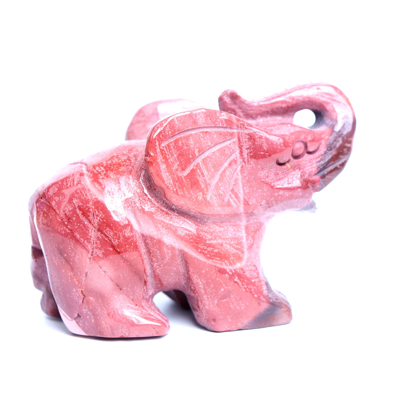 2.8" Mookaite Jasper Crystal Elephant Figurine Realistic Quartz Decor