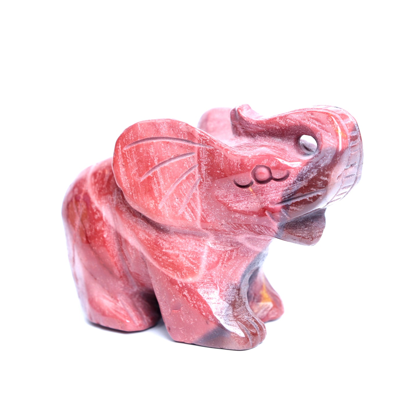 2.8" Mookaite Jasper Crystal Elephant Figurine Realistic Quartz Decor