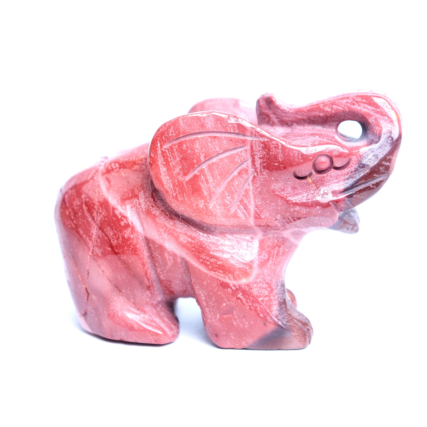 2.8" Mookaite Jasper Crystal Elephant Figurine Realistic Quartz Decor