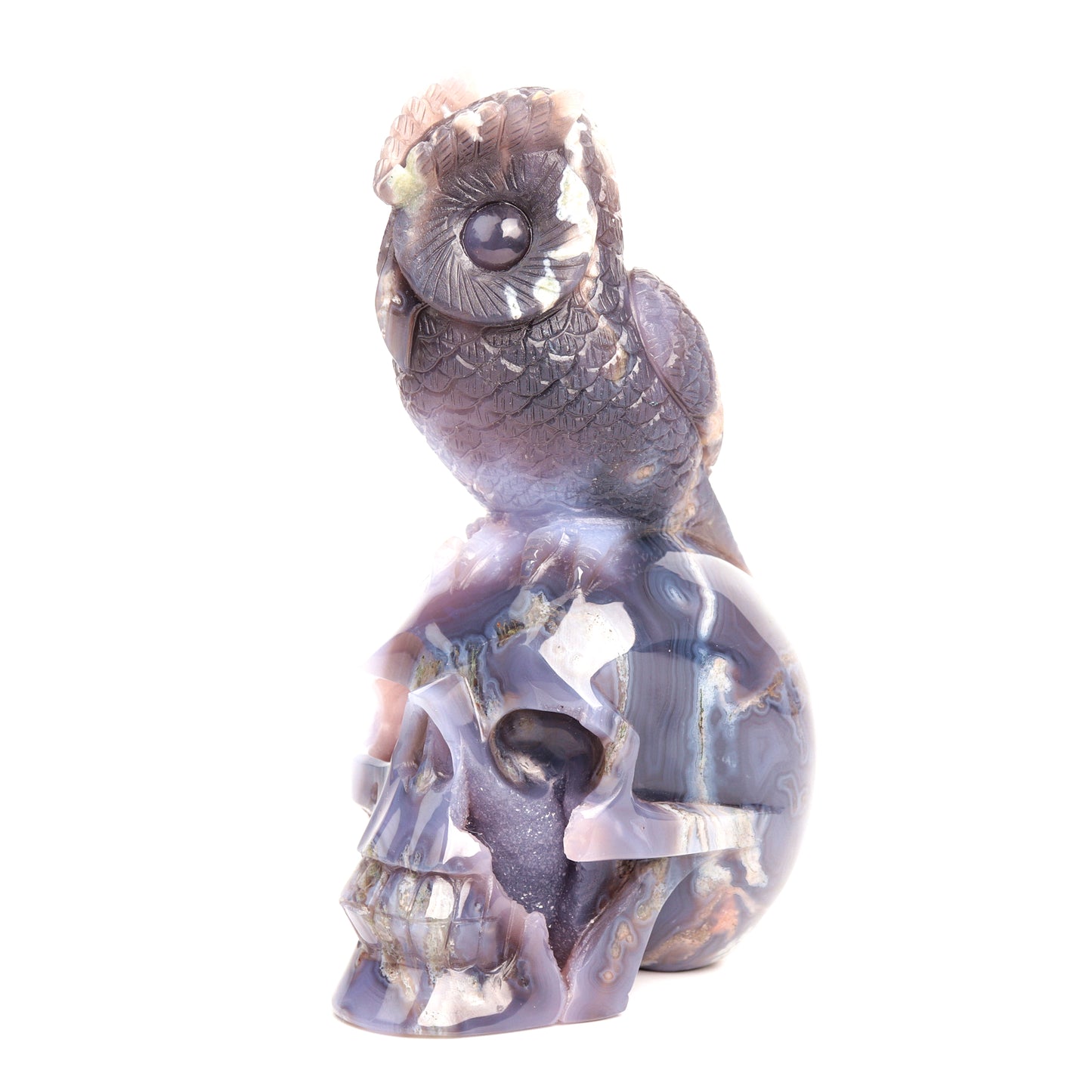 druzy agate skull