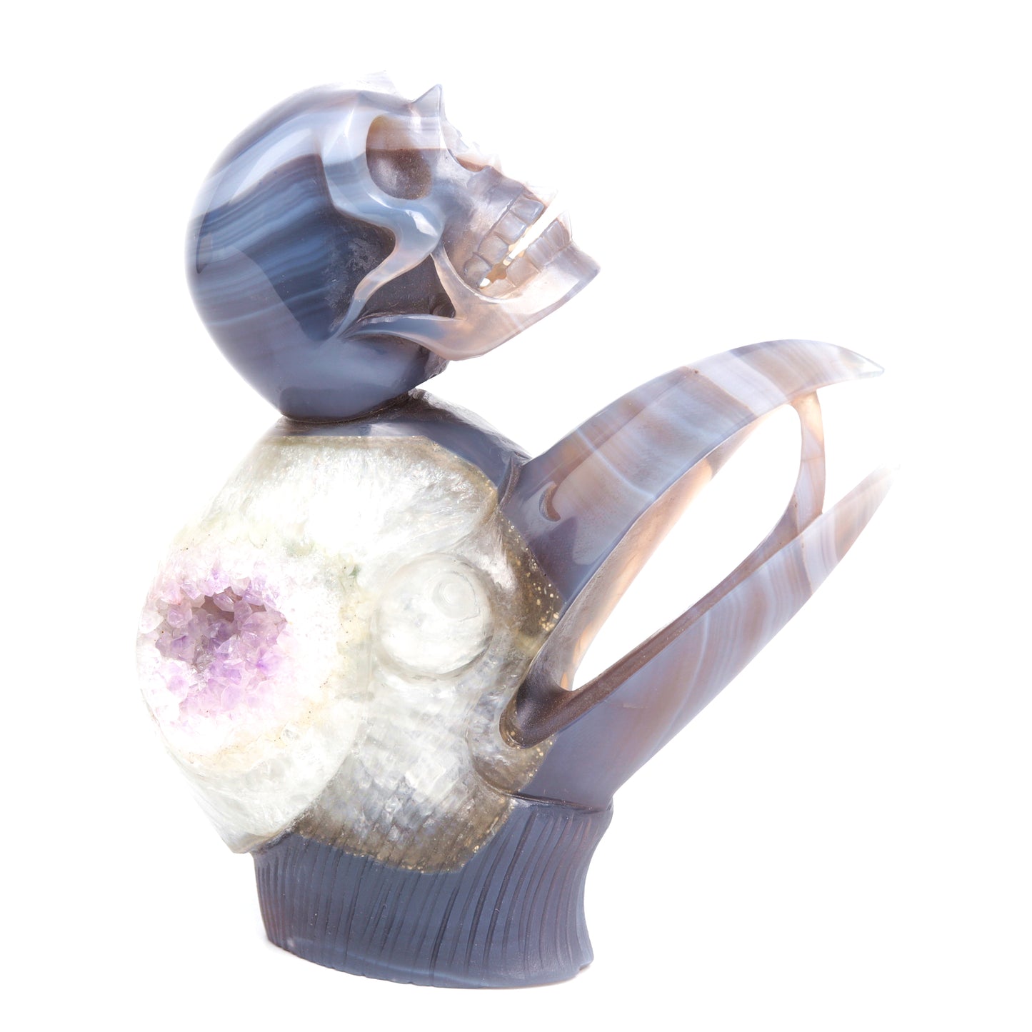 druzy raven skull