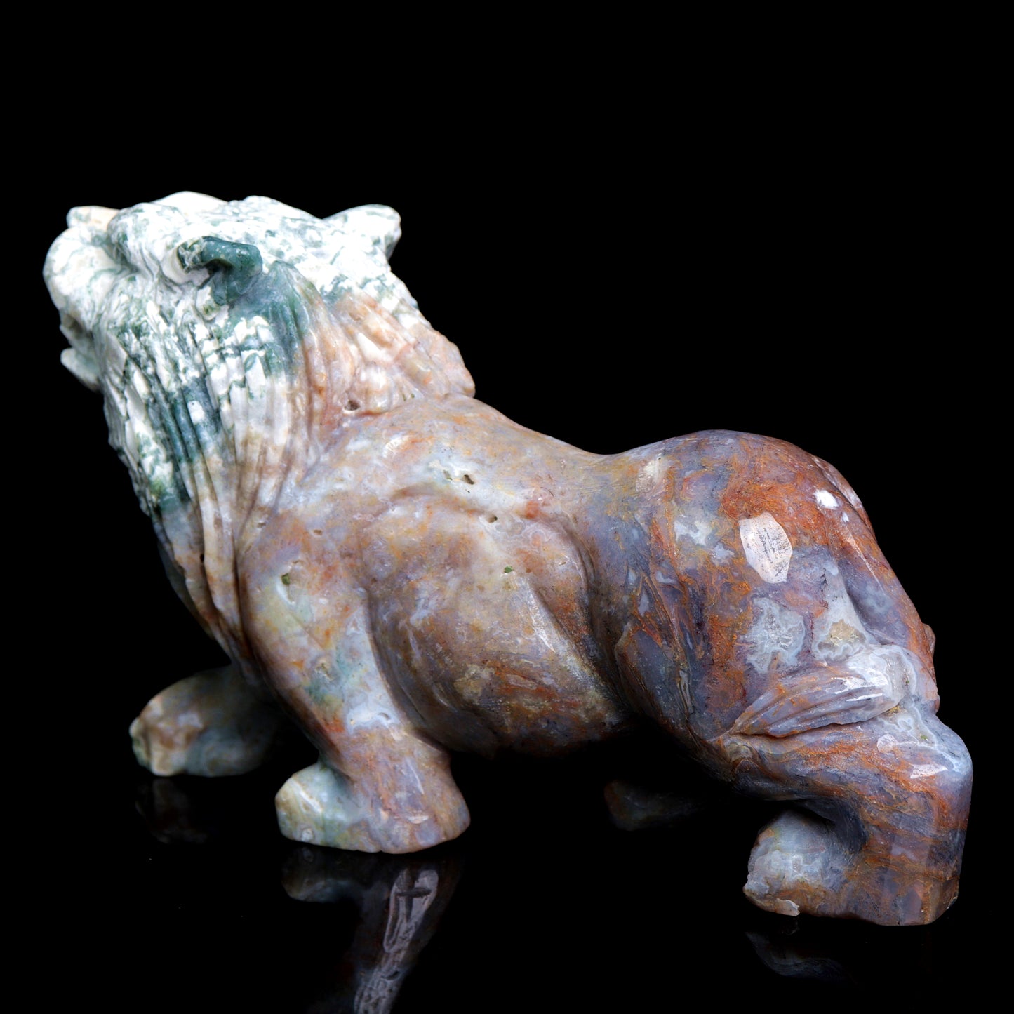 moss agate lion