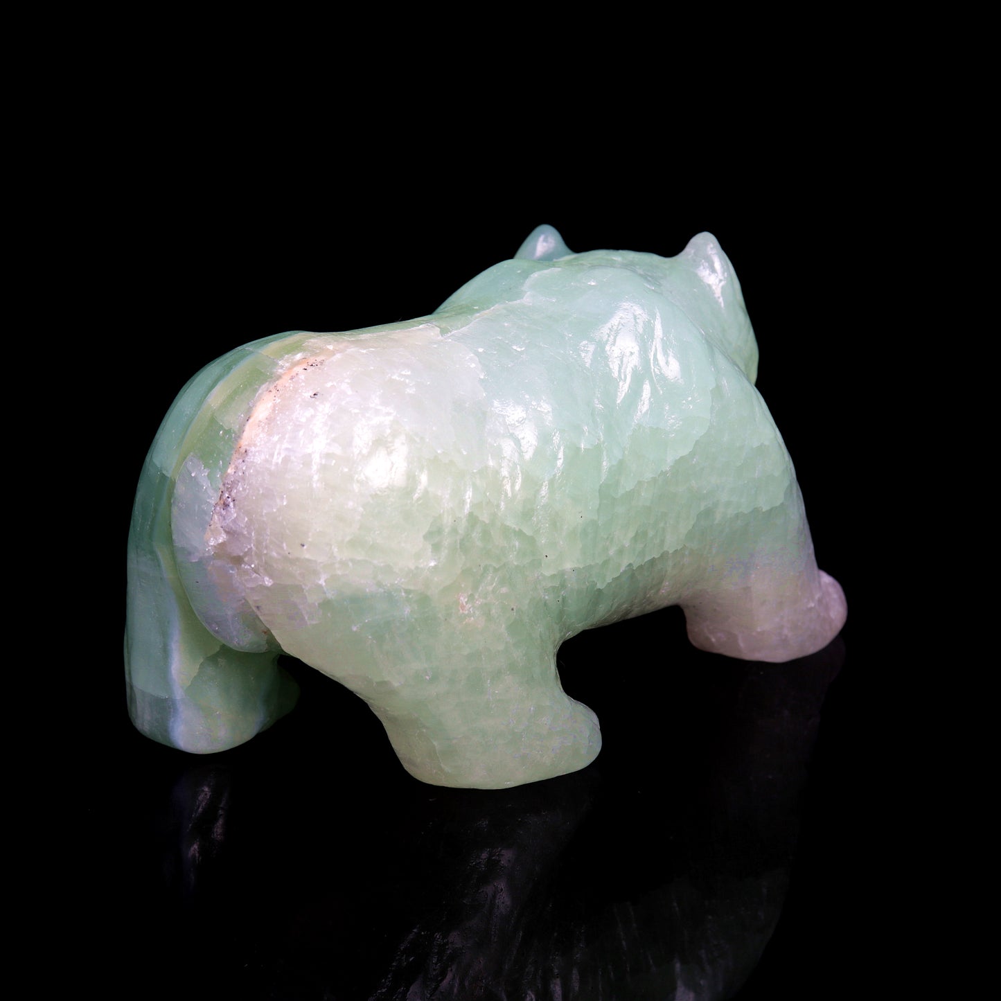 4.5" Caribbean Calcite Carved Bear Figurine Realistic Crystal Healing Quartz