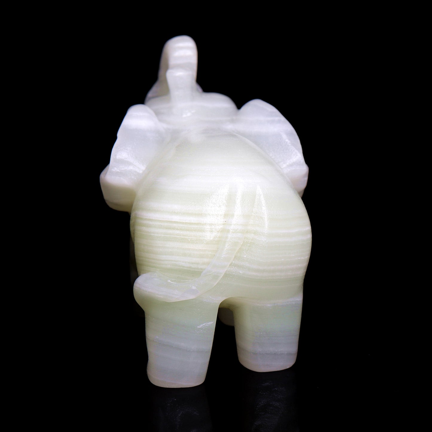 4" Afghan Jade Carved Elephant Figurine Realistic Crystal Healing Quartz Decor