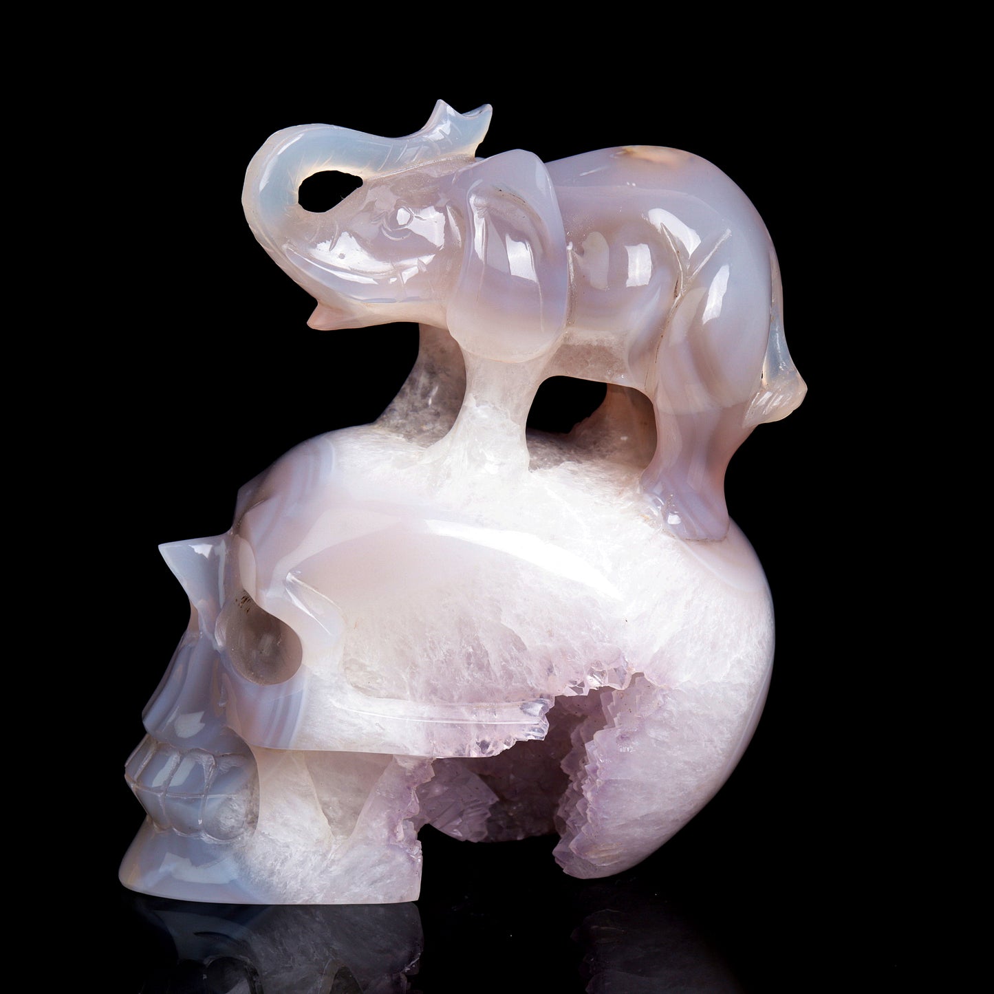 druzy skull sculpture