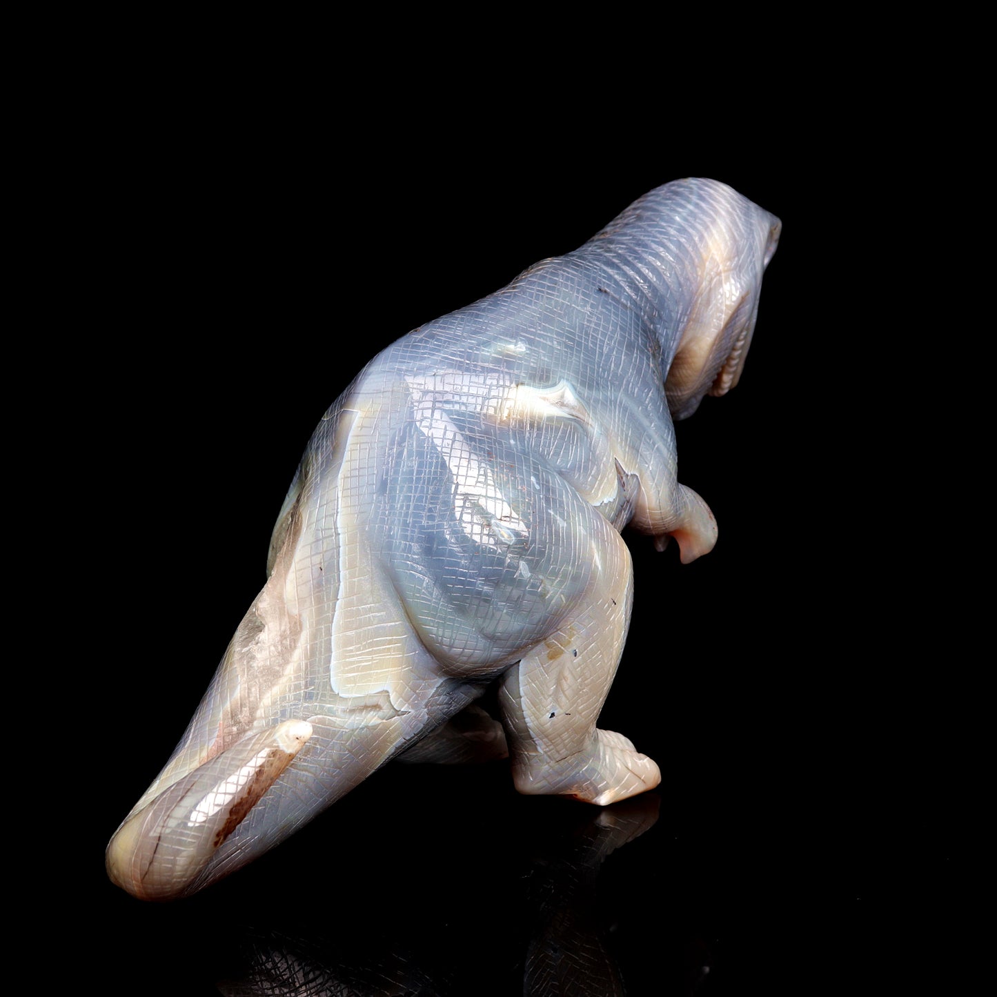 9" Druzy Agate Carved HUGE Crystal T Rex Dinosaur Figurine