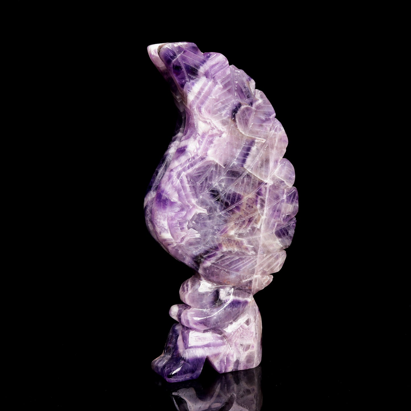 7.8" Dream Amethyst Carved Crystal Fairy Figurine Reiki Healing