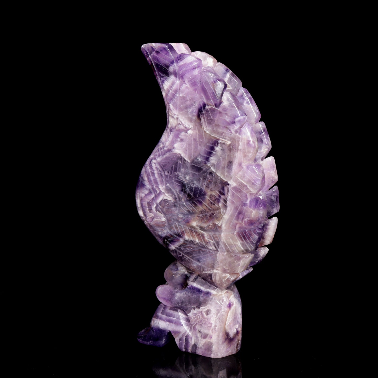 7.8" Dream Amethyst Carved Crystal Fairy Figurine Reiki Healing