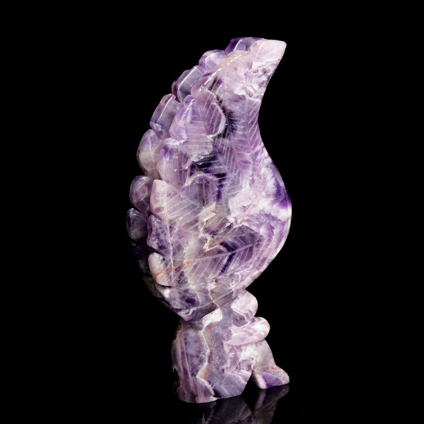 7.8" Dream Amethyst Carved Crystal Fairy Figurine Reiki Healing