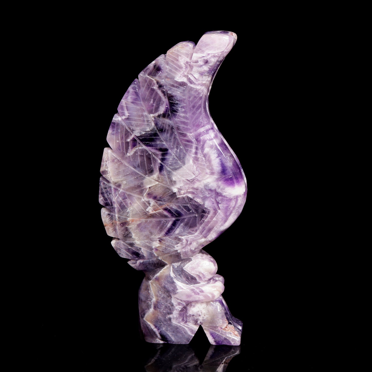 7.8" Dream Amethyst Carved Crystal Fairy Figurine Reiki Healing