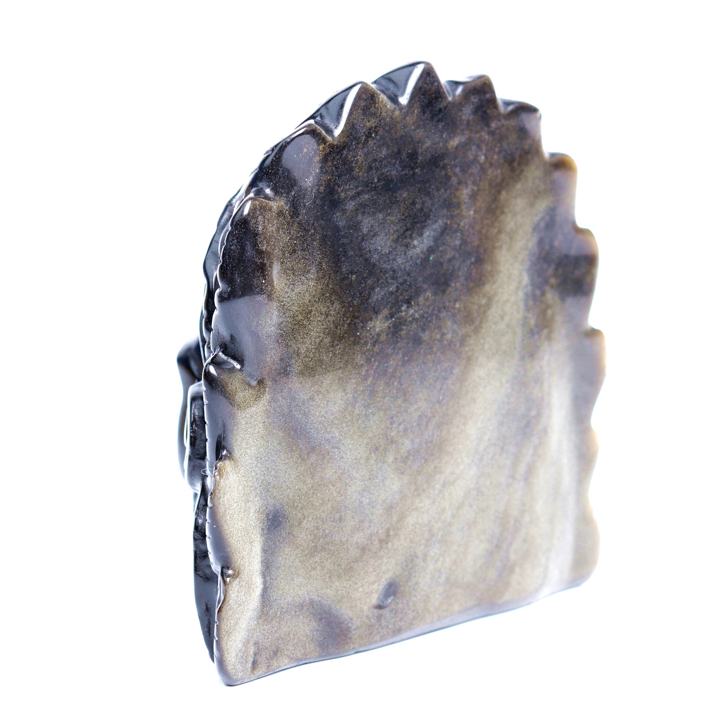 4.5" Golden Obsidian Carved Crystal Indian Skull Figurine Healing Quartz