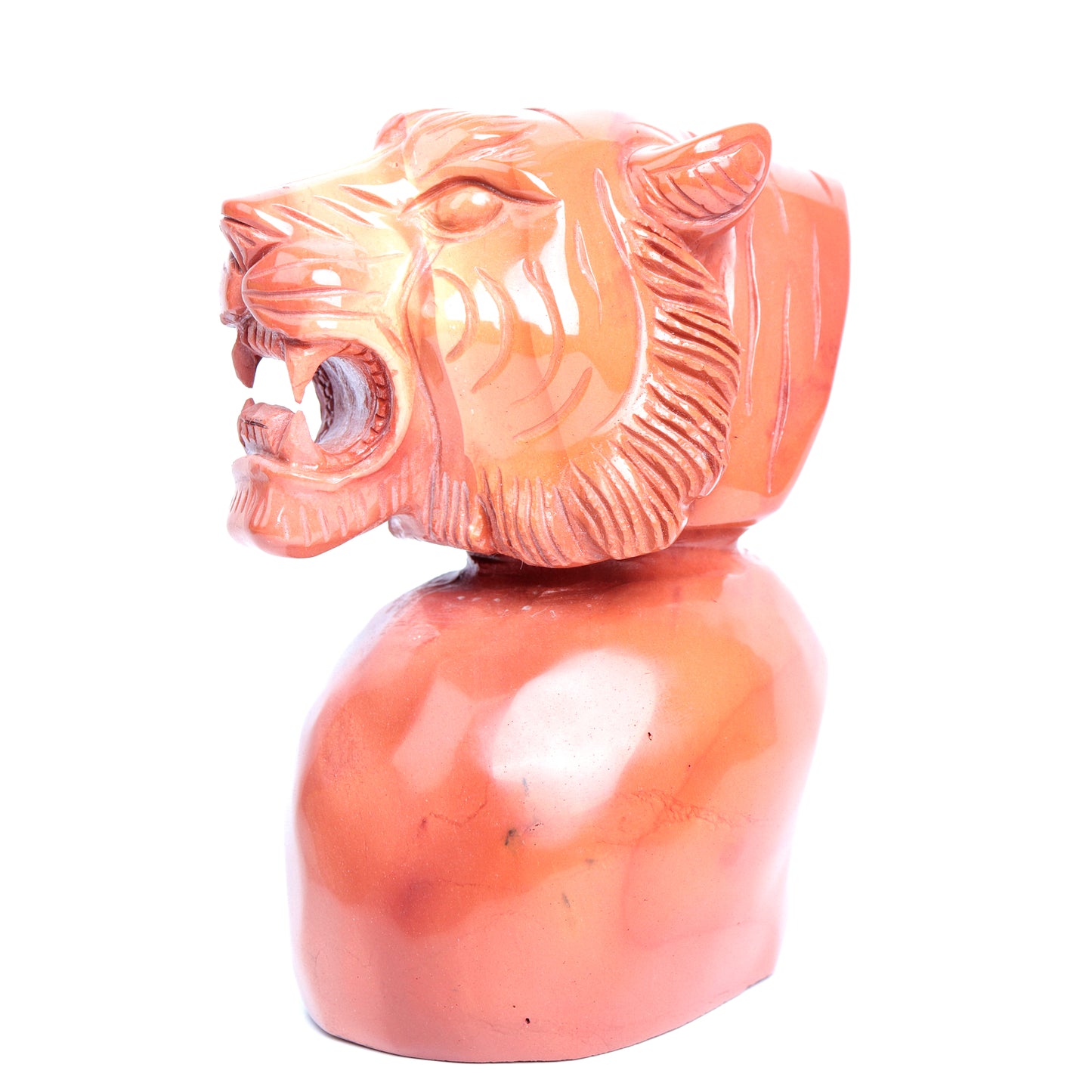 5" Mookaite Jasper Carved Crystal Tiger Figurine Realistic Healing Quartz