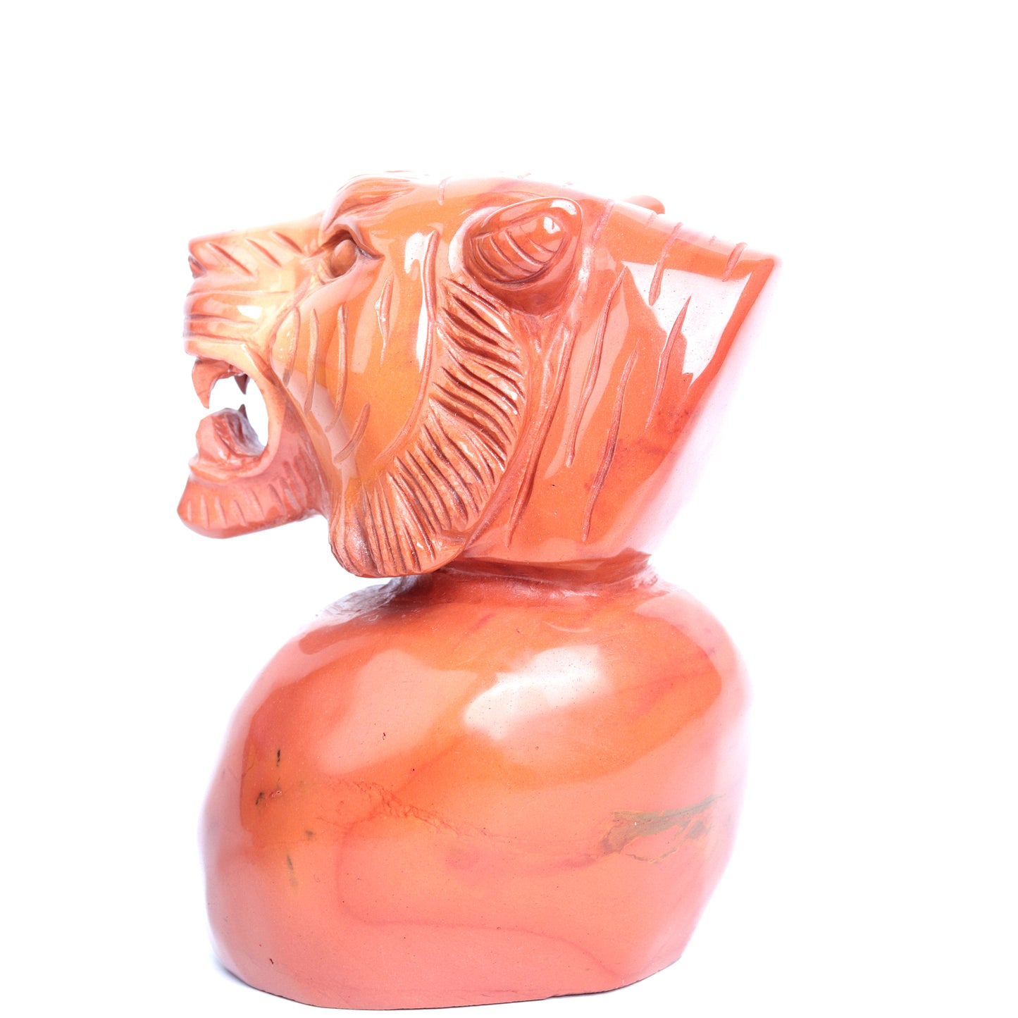 5" Mookaite Jasper Carved Crystal Tiger Figurine Realistic Healing Quartz
