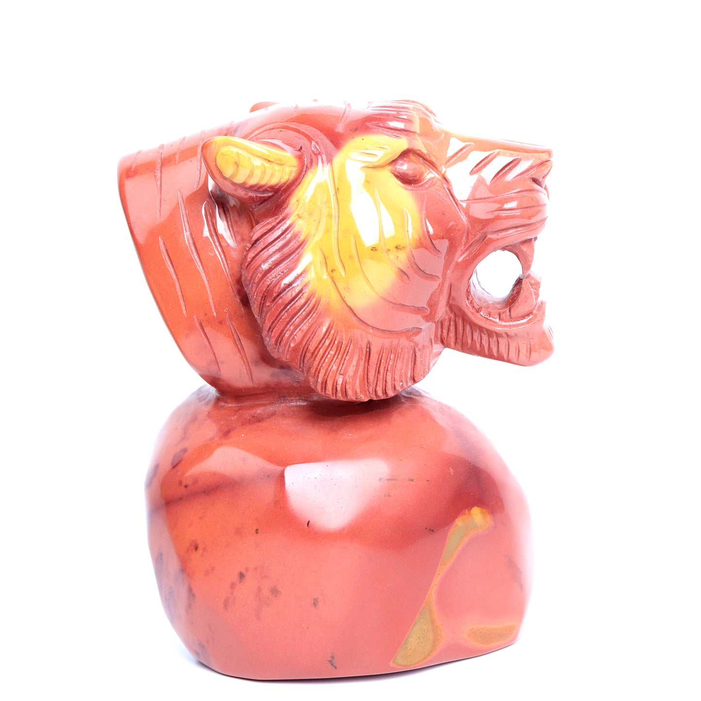 5" Mookaite Jasper Carved Crystal Tiger Figurine Realistic Healing Quartz