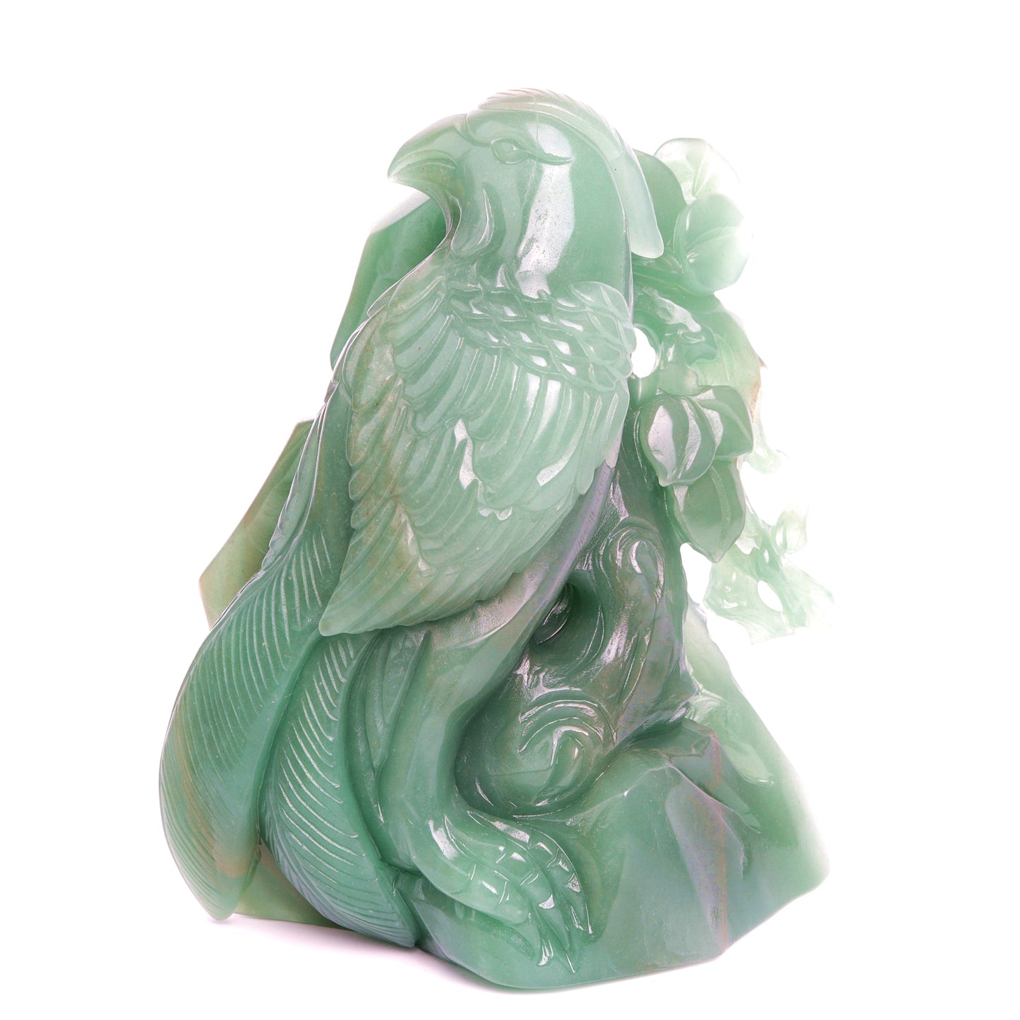 6" Green Aventurine Carved Crystal Bird Sculpture Healing Quartz Decor