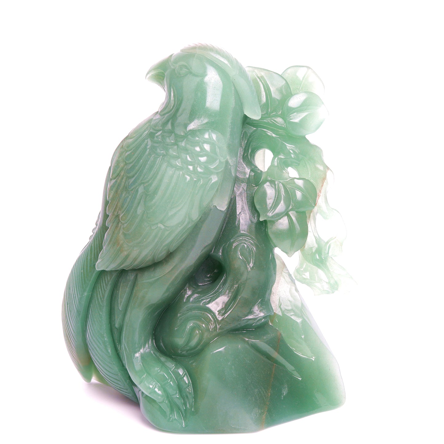 6" Green Aventurine Carved Crystal Bird Sculpture Healing Quartz Decor