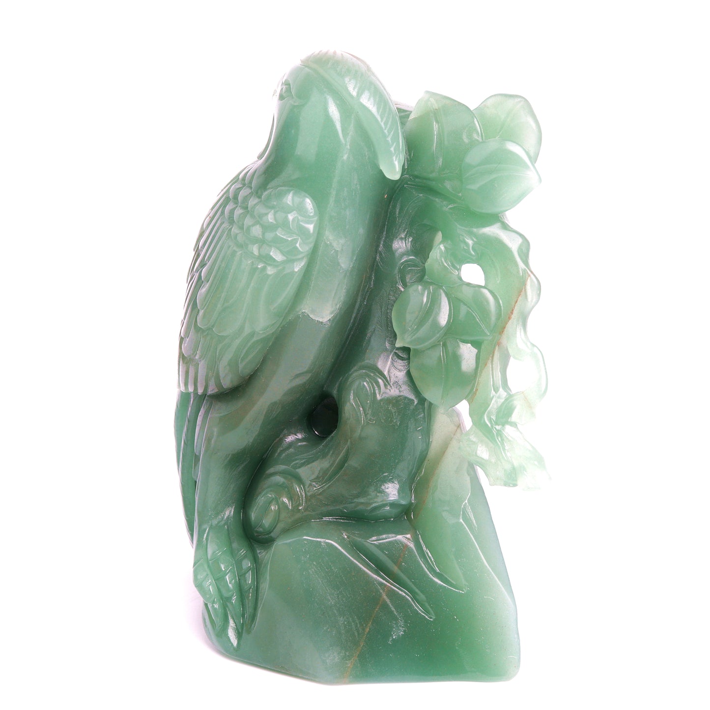6" Green Aventurine Carved Crystal Bird Sculpture Healing Quartz Decor