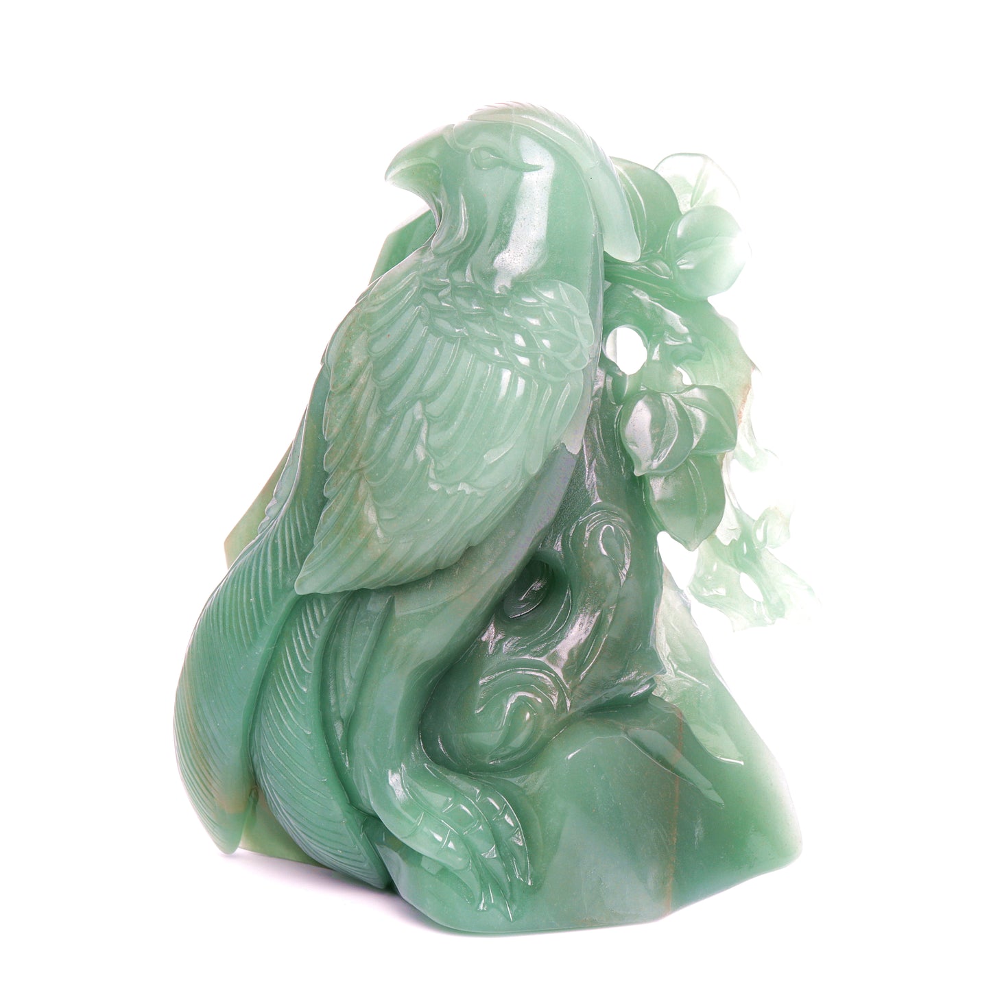 6" Green Aventurine Carved Crystal Bird Sculpture Healing Quartz Decor